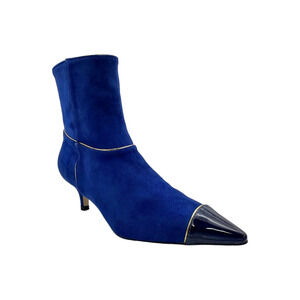 Things II Come Women's Jaimee Luxurious Kitten Boots Navy Blue - Medium